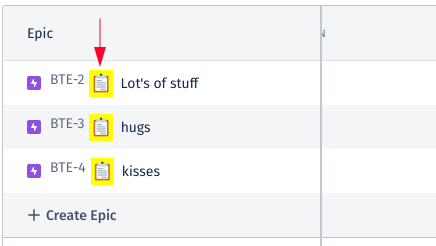 Another example display of the clipboard icon